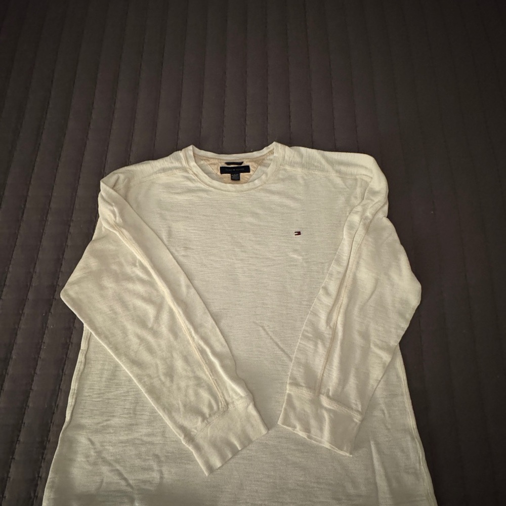 Tommy Hilfiger Men's Cream Long Sleeve Tee